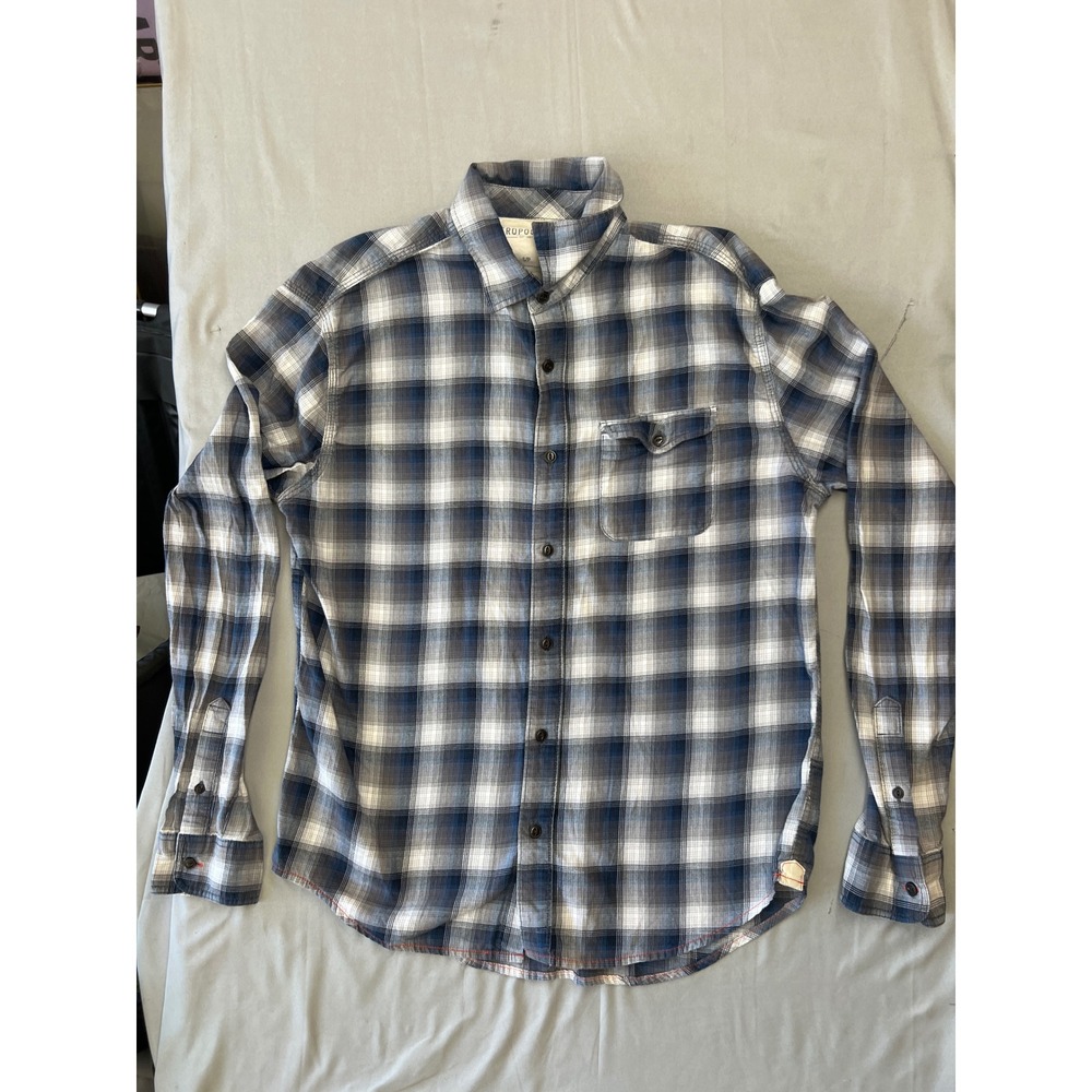 Aeropostale Mens Small Blue Plaid Flannel Button Down Shirt Long Sleeve Cotton